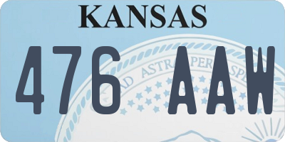 KS license plate 476AAW