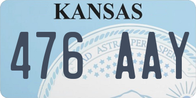 KS license plate 476AAY