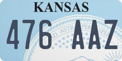 KS license plate 476AAZ