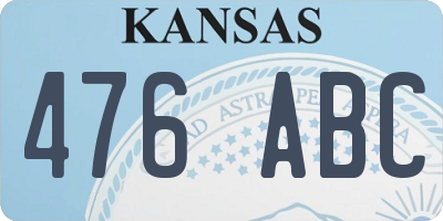 KS license plate 476ABC