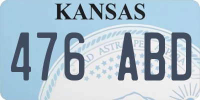 KS license plate 476ABD