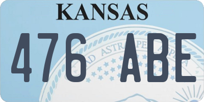 KS license plate 476ABE