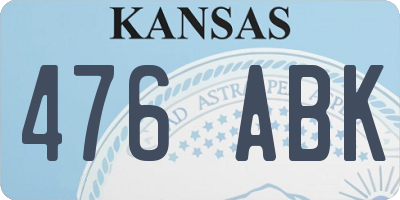 KS license plate 476ABK
