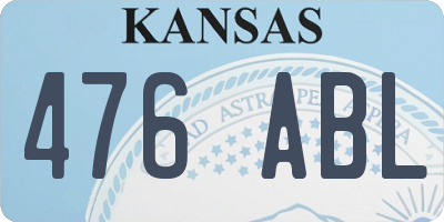 KS license plate 476ABL