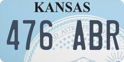 KS license plate 476ABR