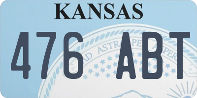 KS license plate 476ABT