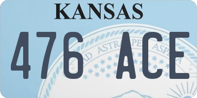 KS license plate 476ACE