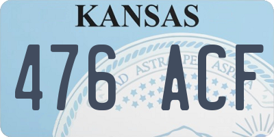 KS license plate 476ACF
