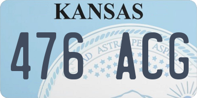 KS license plate 476ACG
