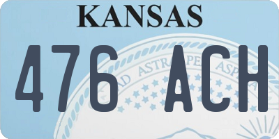 KS license plate 476ACH