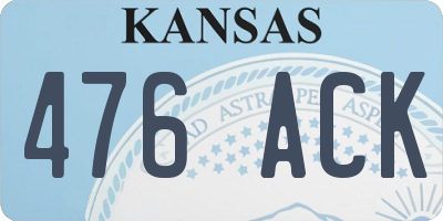 KS license plate 476ACK