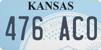 KS license plate 476ACO