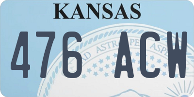 KS license plate 476ACW
