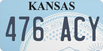 KS license plate 476ACY