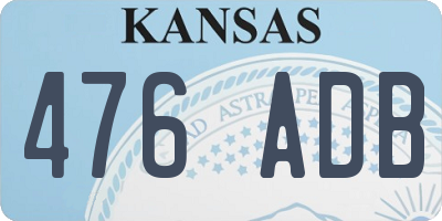 KS license plate 476ADB