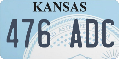 KS license plate 476ADC