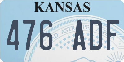 KS license plate 476ADF