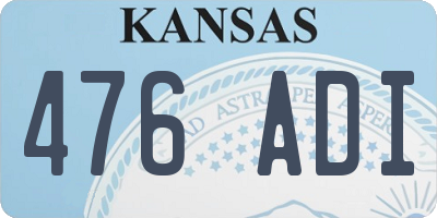 KS license plate 476ADI