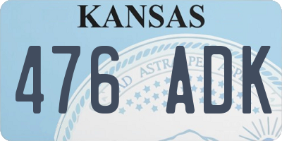 KS license plate 476ADK