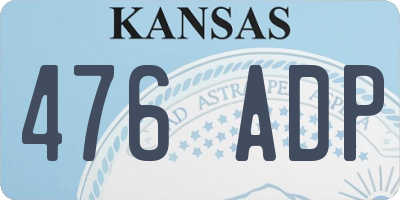 KS license plate 476ADP
