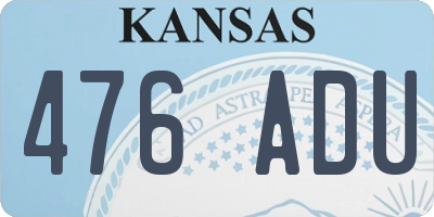 KS license plate 476ADU