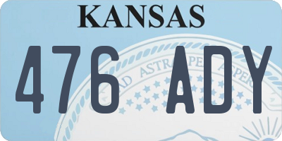 KS license plate 476ADY