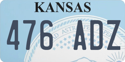 KS license plate 476ADZ