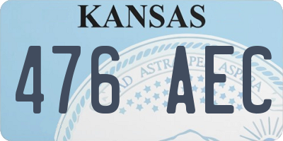 KS license plate 476AEC