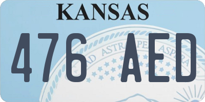 KS license plate 476AED