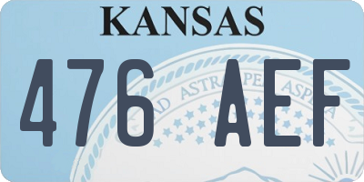 KS license plate 476AEF