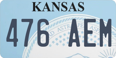 KS license plate 476AEM
