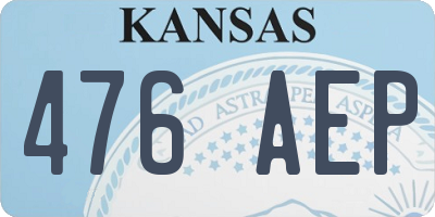 KS license plate 476AEP