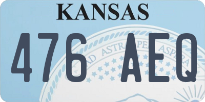 KS license plate 476AEQ
