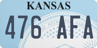 KS license plate 476AFA