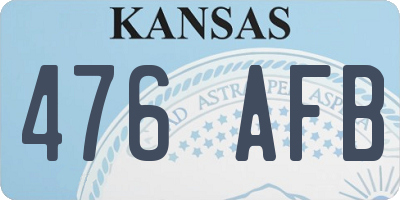 KS license plate 476AFB