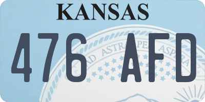 KS license plate 476AFD