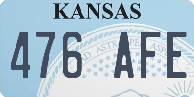 KS license plate 476AFE