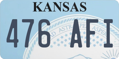 KS license plate 476AFI