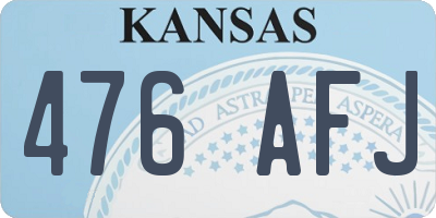 KS license plate 476AFJ