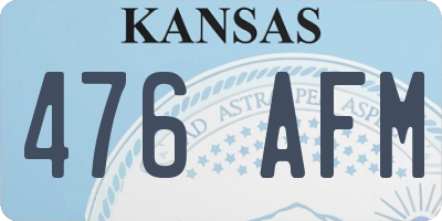 KS license plate 476AFM