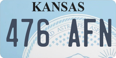 KS license plate 476AFN