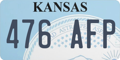KS license plate 476AFP