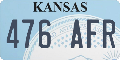 KS license plate 476AFR
