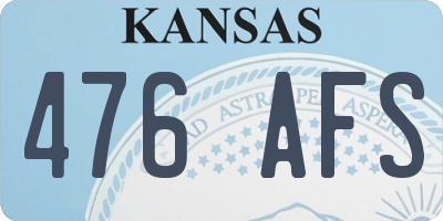 KS license plate 476AFS