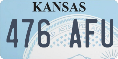 KS license plate 476AFU