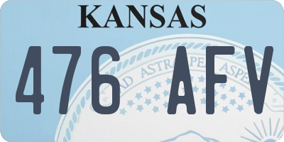 KS license plate 476AFV