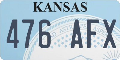 KS license plate 476AFX