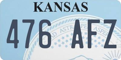 KS license plate 476AFZ