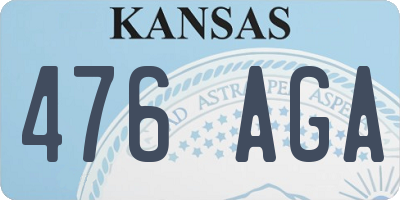 KS license plate 476AGA