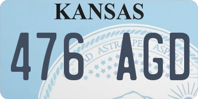KS license plate 476AGD